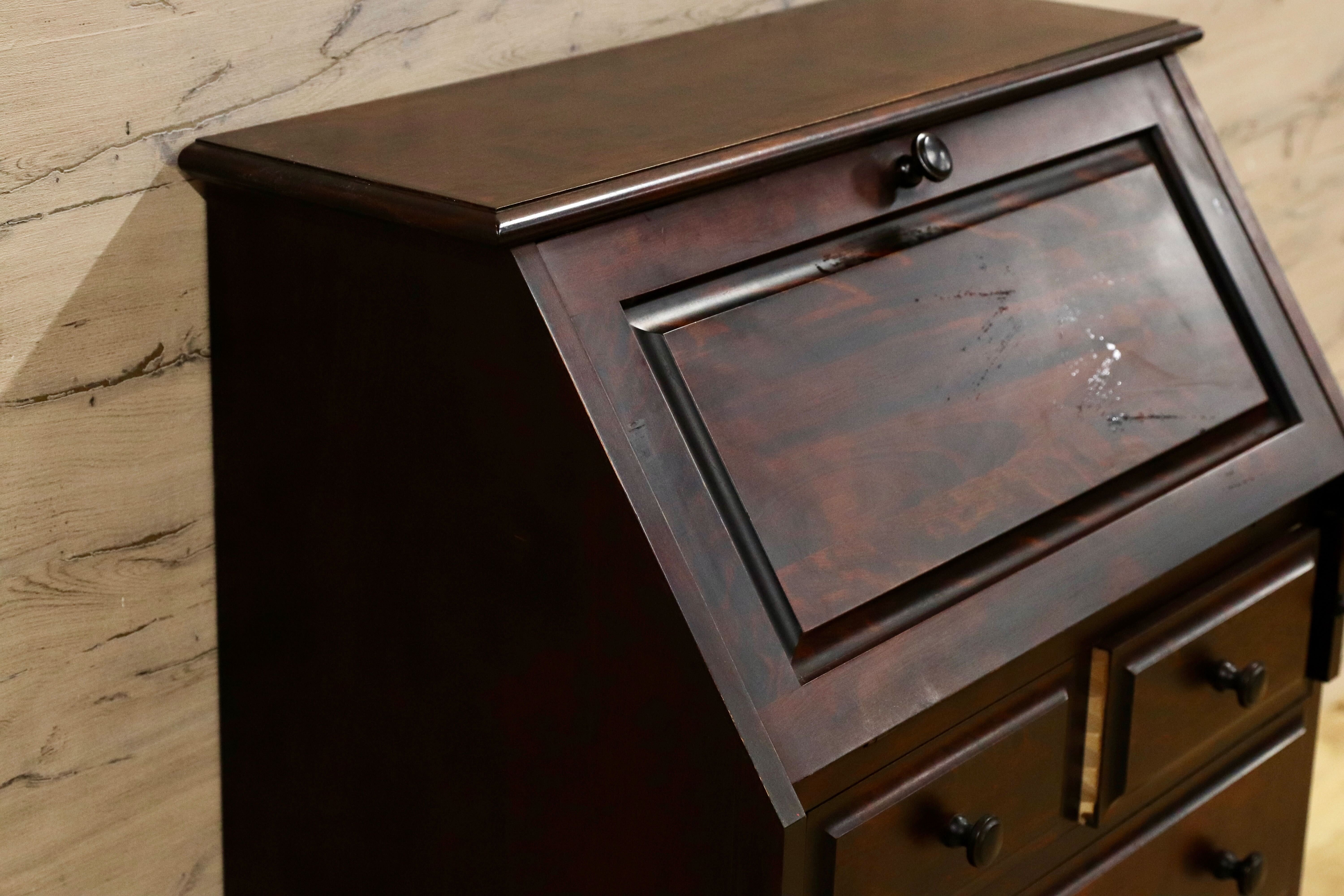 GMHH211○和光 ライティングビューローデスク 学習机 樺材 レトロ 和