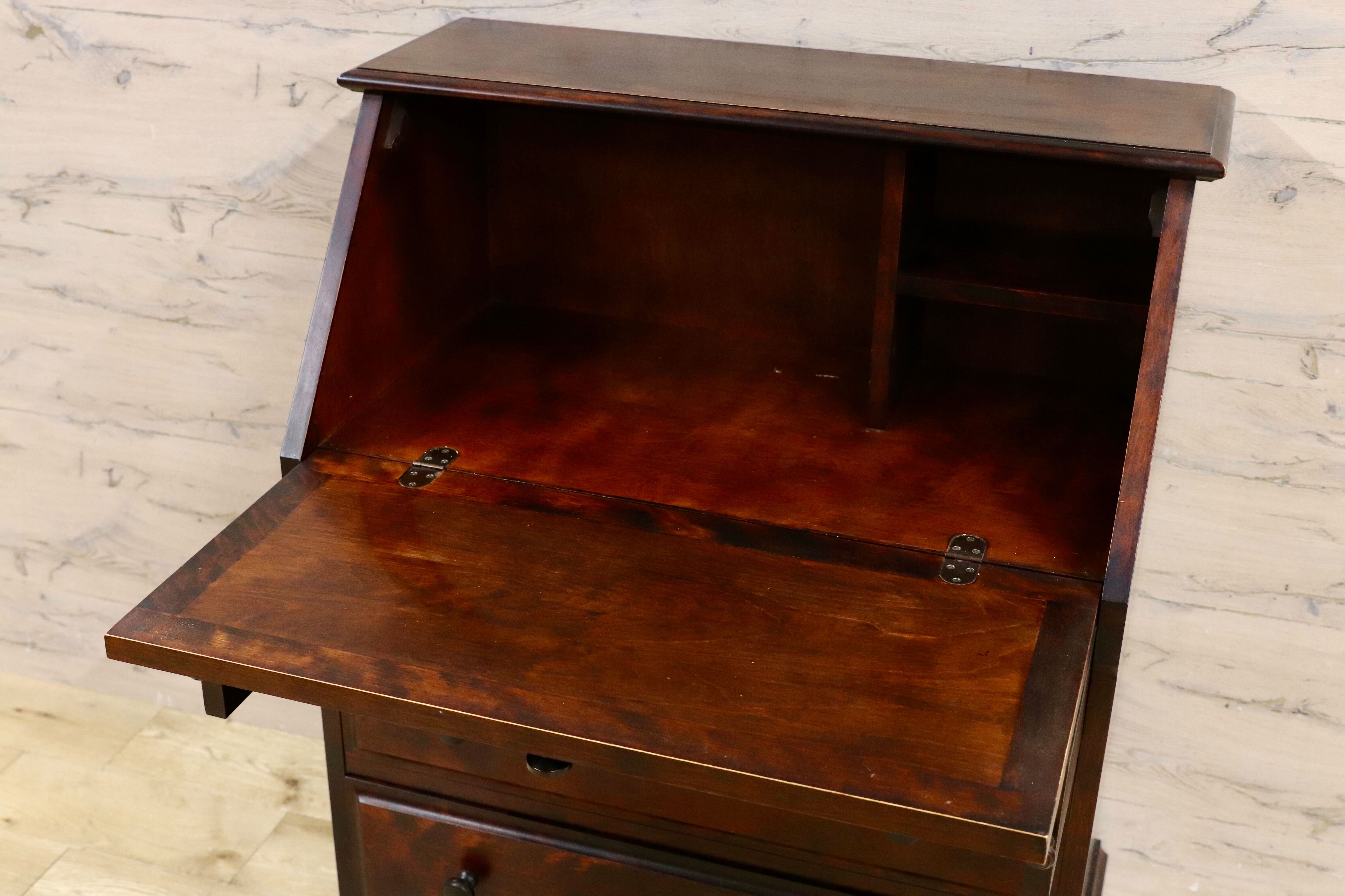 GMHH211○和光 ライティングビューローデスク 学習机 樺材 レトロ 和