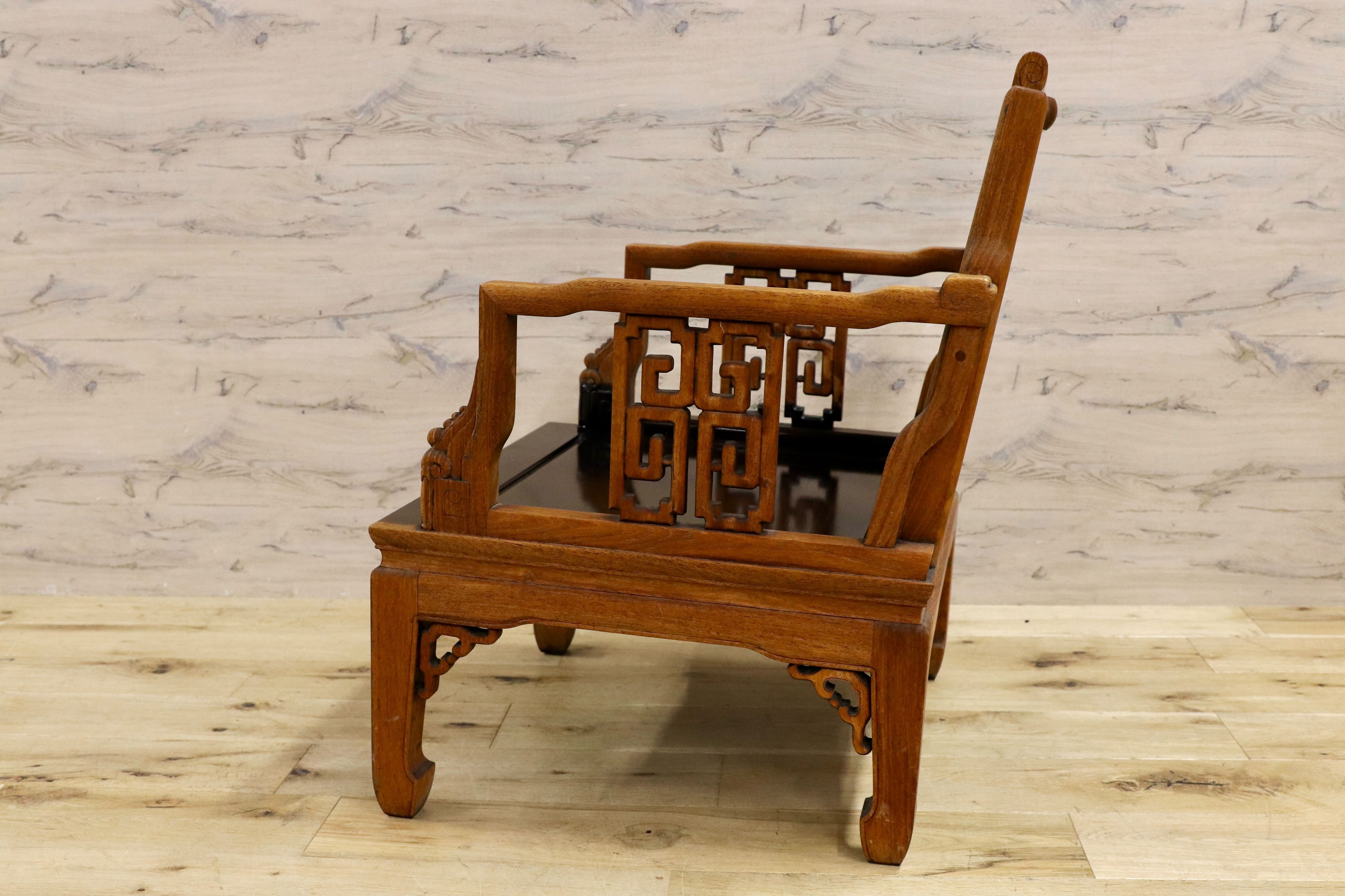 GMHS297H○中国美術 唐木家具 アームチェア 椅子 無垢材 民藝 最高級