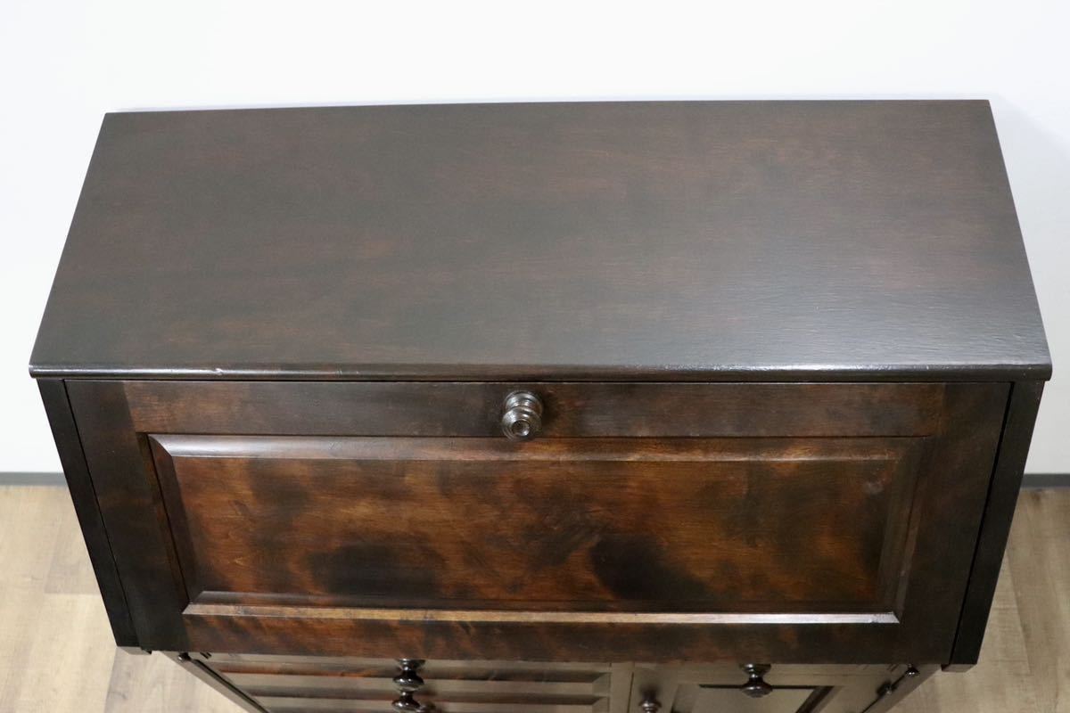 GMGN469○北海道民芸家具 ライティングビューロー 学習机 勉強机 書斎