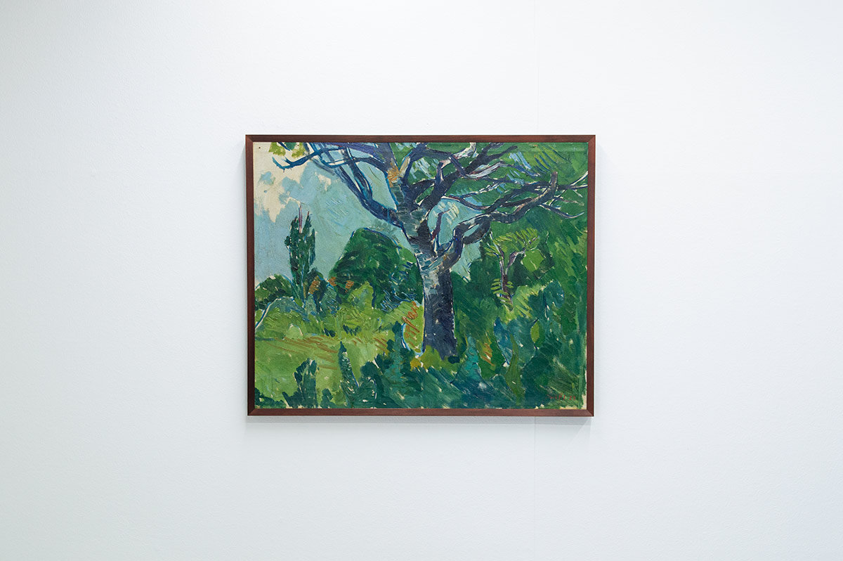 真作】アンナ・オルシェウスカ 油彩 1988年 ポーランド 風景画 自然 真