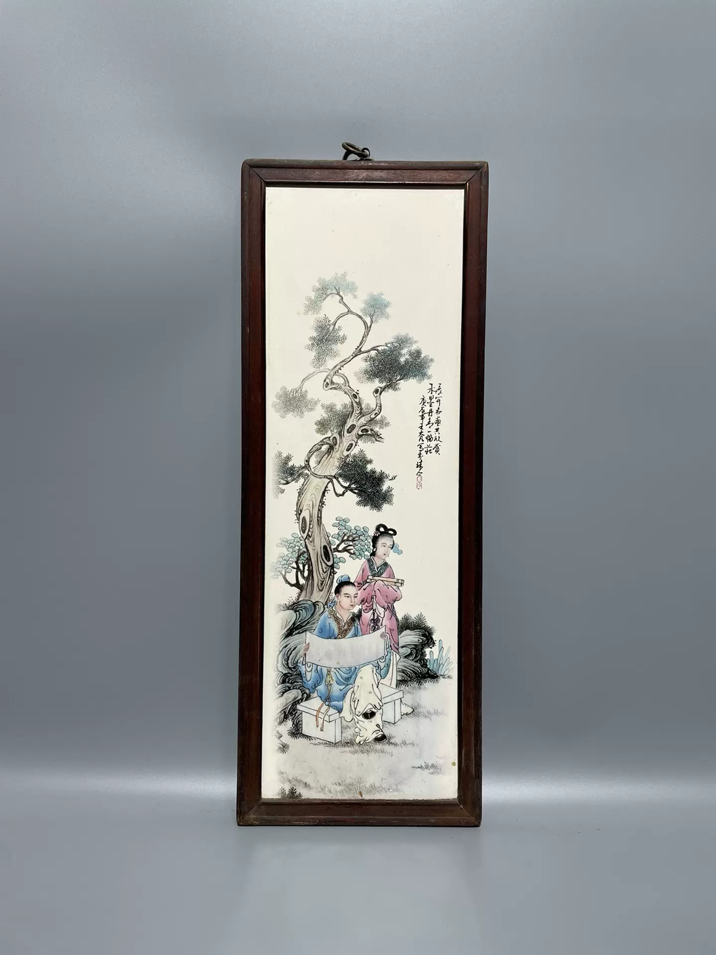 希少 粉彩人物瓷板 中国 古美術〈紅楼夢》モチーフ ラジャ姫 シリーズ