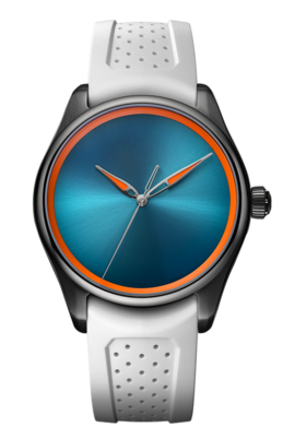 Pioneer Centre Seconds Spiced Aqua (Steel black DLC) - H. Moser & Cie.