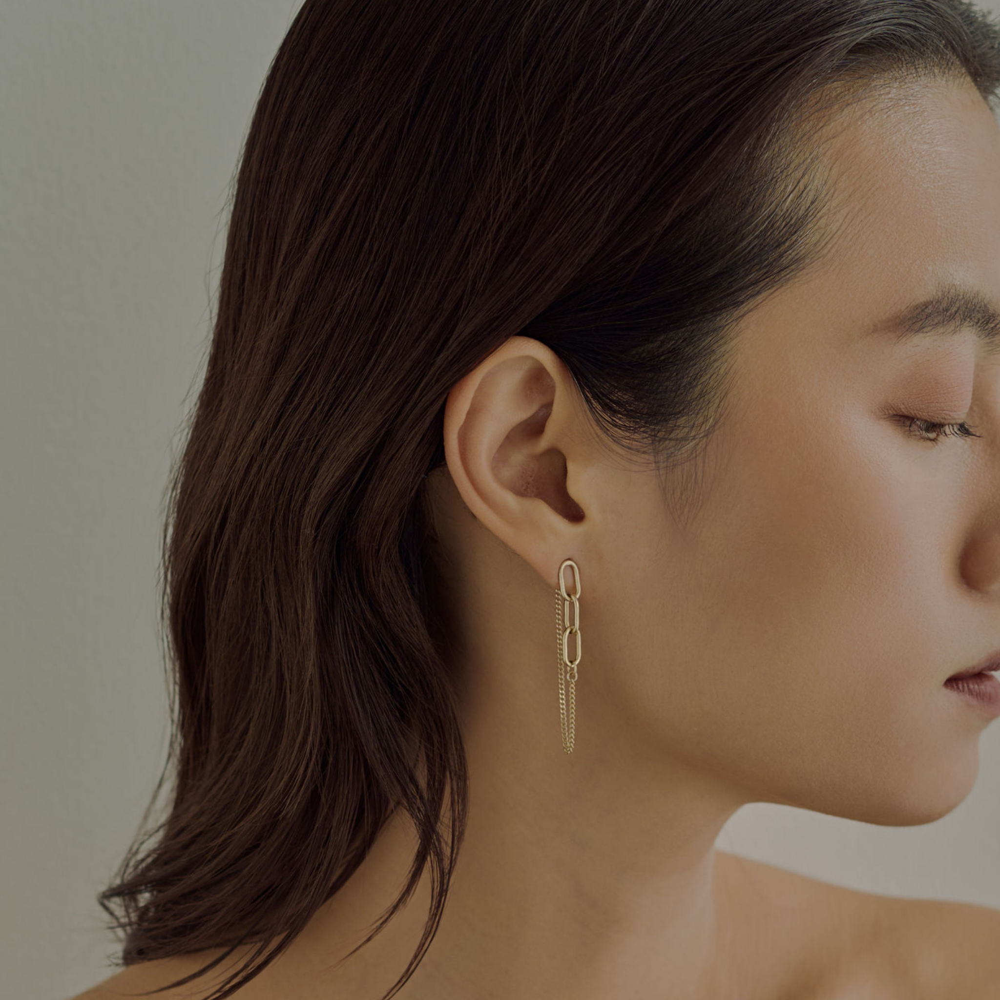 link】クリップチェーンピアス gold – h..Online Store