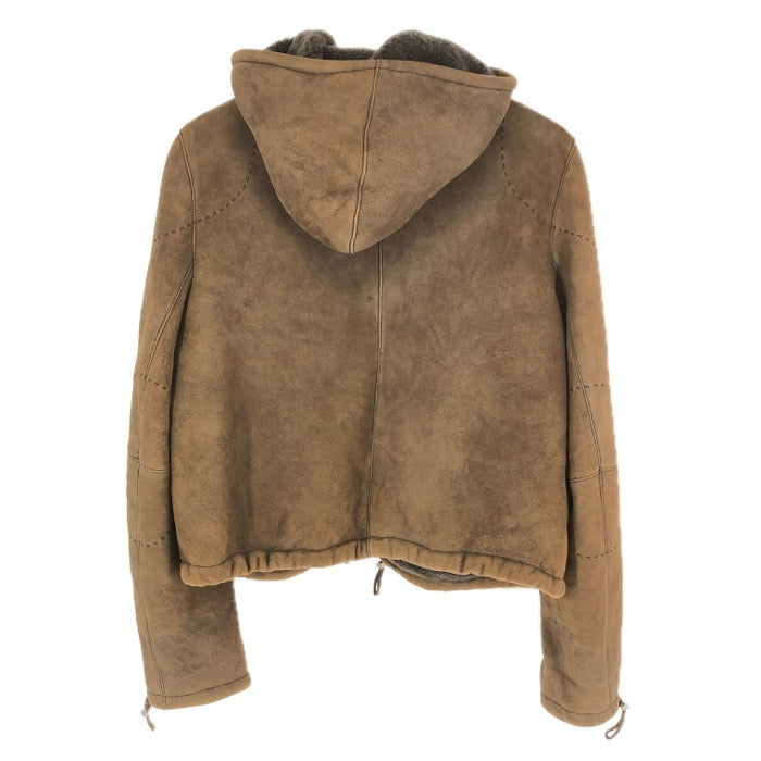 LOEWE ロエベ ムートンジャケット フード付き ブルゾン 羊革 ダーク