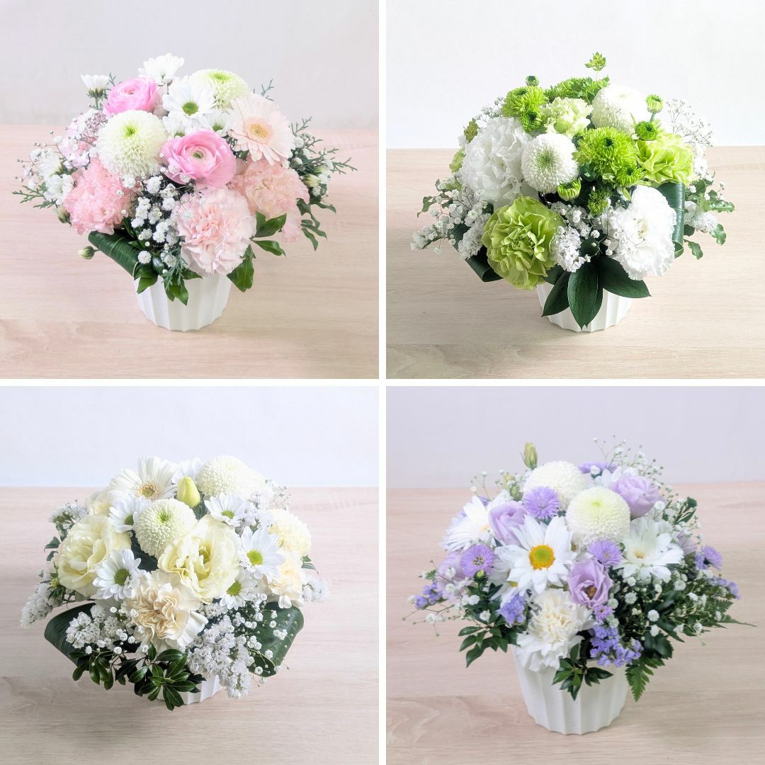 四十九日の花・お悔やみ花】かわいいアレンジメント S｜おしゃれな花束