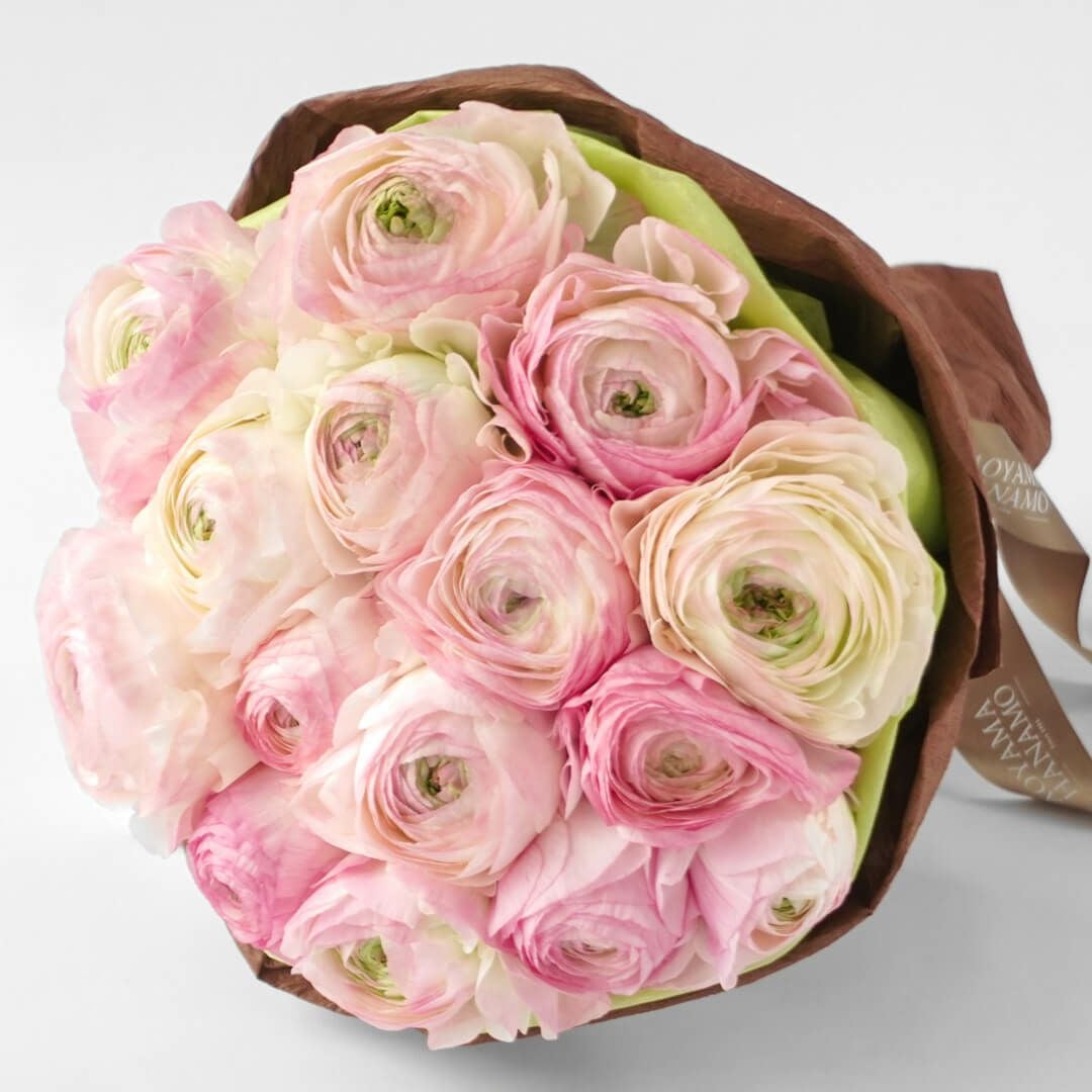 お好みの本数指定】ピンクのラナンキュラスの花束｜青山花茂本店