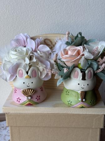 即日☆GREENHOUSE/ひな祭り 1寸レジンポット ウサギ /2種×各1/4643S
