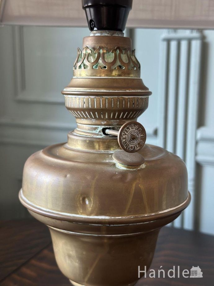 英国アンティークのスタンドライト、ガス灯ランプのおしゃれな