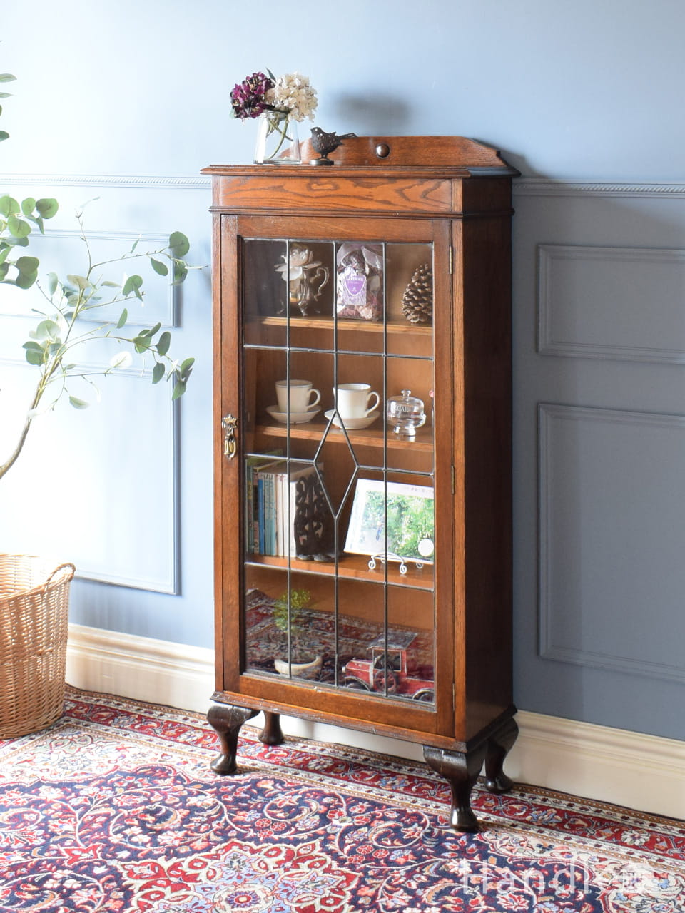 鍵がかかるブックケース（書庫）、イギリス入荷のアンティーク家具(q