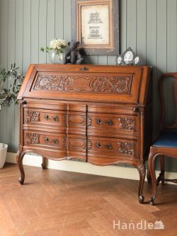 英国アンティーク木製サイドテーブル/オケージョナル机/飾り棚/花台(91