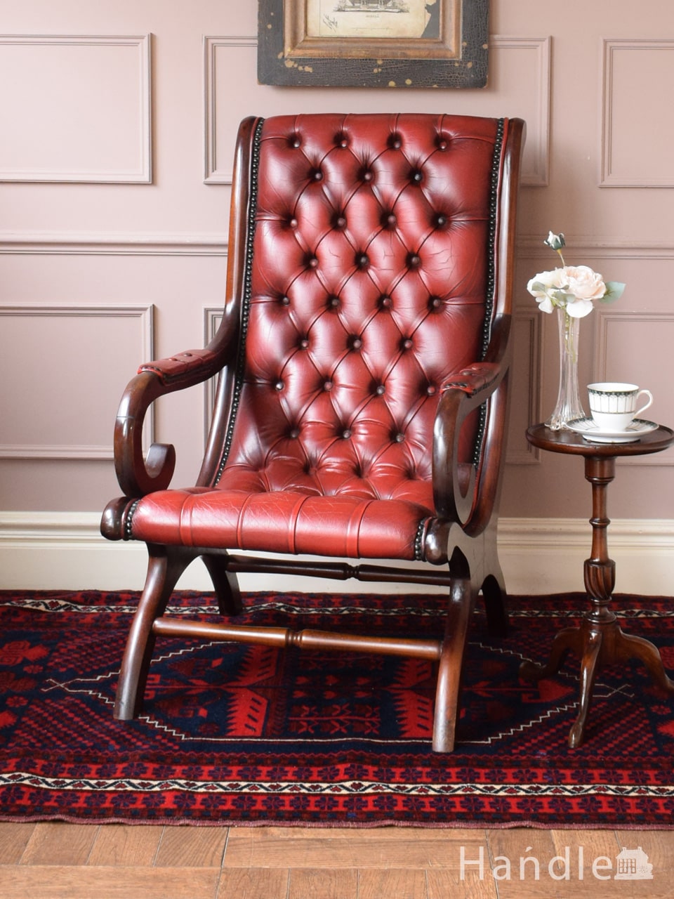 西洋アンティーク レザー 1人掛けソファ ロビーチェア 昭和レトロ 1/2