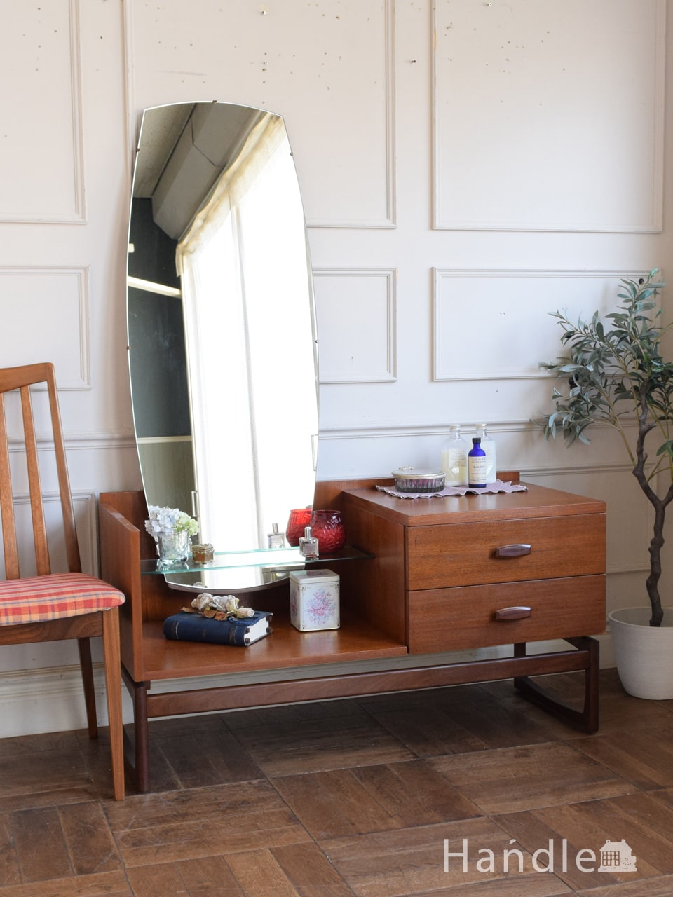 G-PLAN社、北欧スタイルのヴィンテージ三面鏡ドレッサー（鏡台） (x
