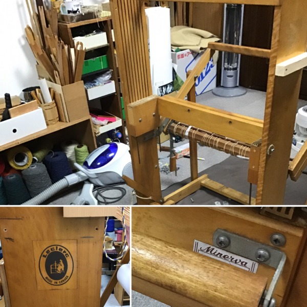 新しく工房に来た古い織り機｜スコットランドチェック