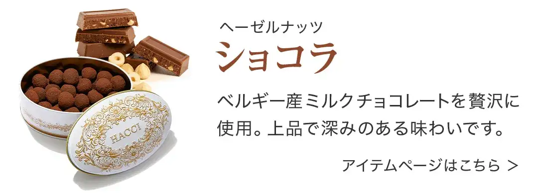 ノワゼットショコラ（ヘーゼルナッツチョコ）｜HACCI公式オンラインストア