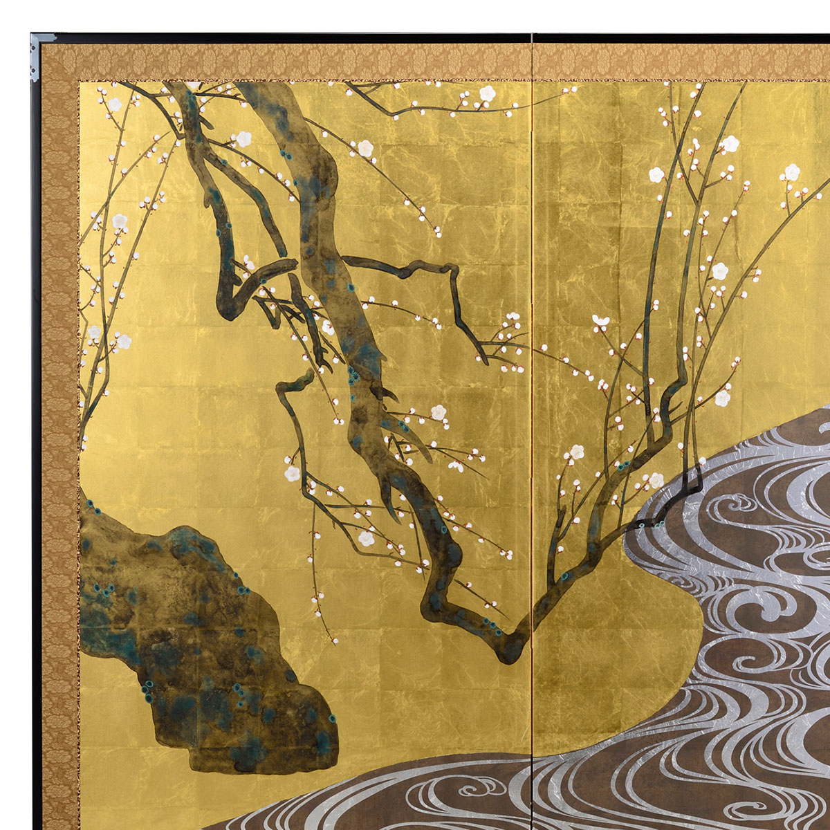 箔一 hakuichi 金箔 金沢箔 金沢 工芸品 二曲一双屏風 紅白梅図