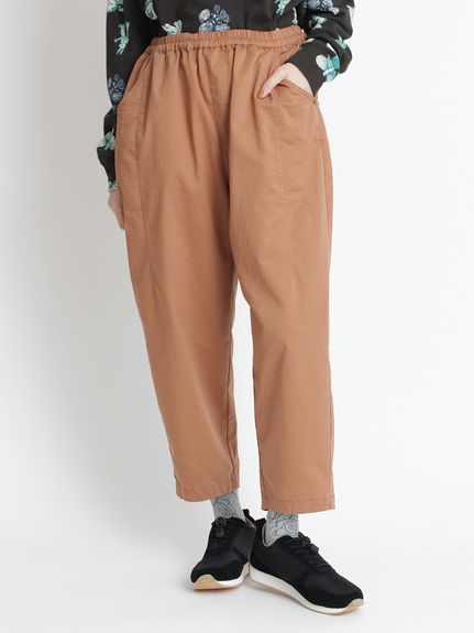 コットンポリエステルチノストレッチバイオ加工コクーンシルエット