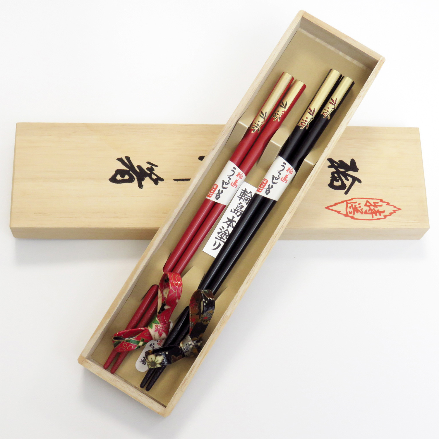 輪島うるし箸 南天 夫婦 結び箸置きセット | 商品一覧 | 箸専門店 箸久