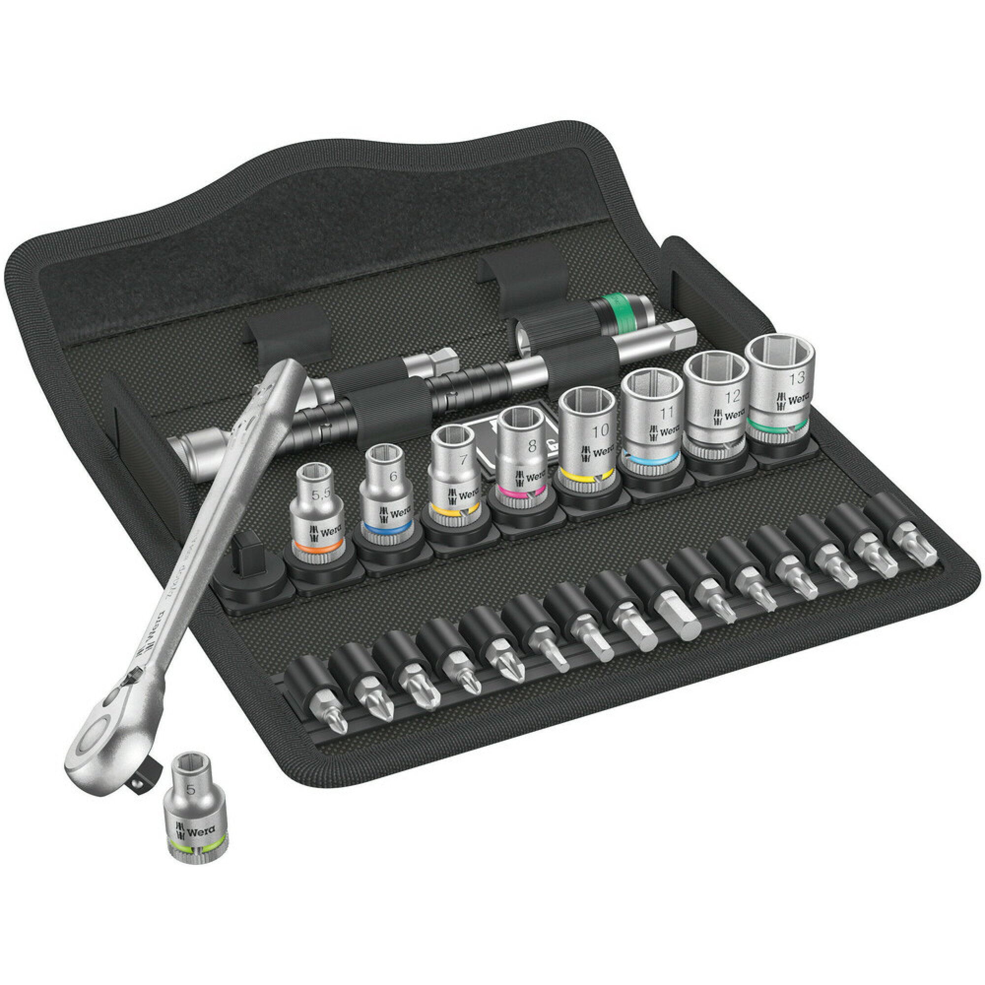 Wera 8100 SA 8 Zyklop Metal Ratchet Set with switch lever, 1/4