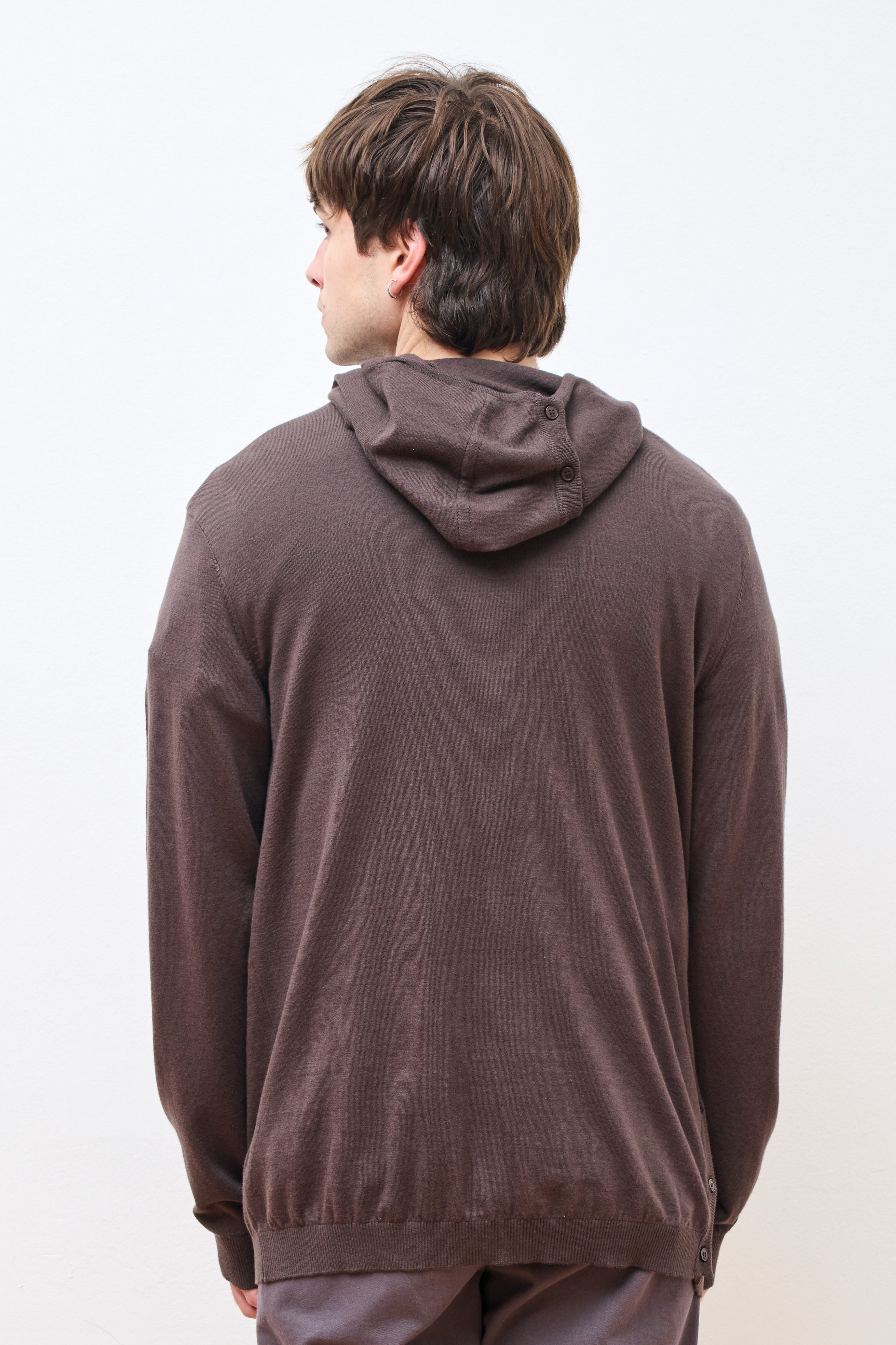 Post Archive Faction 8.0 Knit Hoodie Center Brown