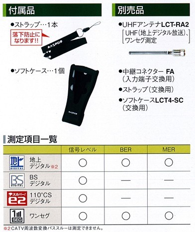 マスプロ）デジタルレベルチェッカーLCT4 | 株式会社ハッピー電気商会