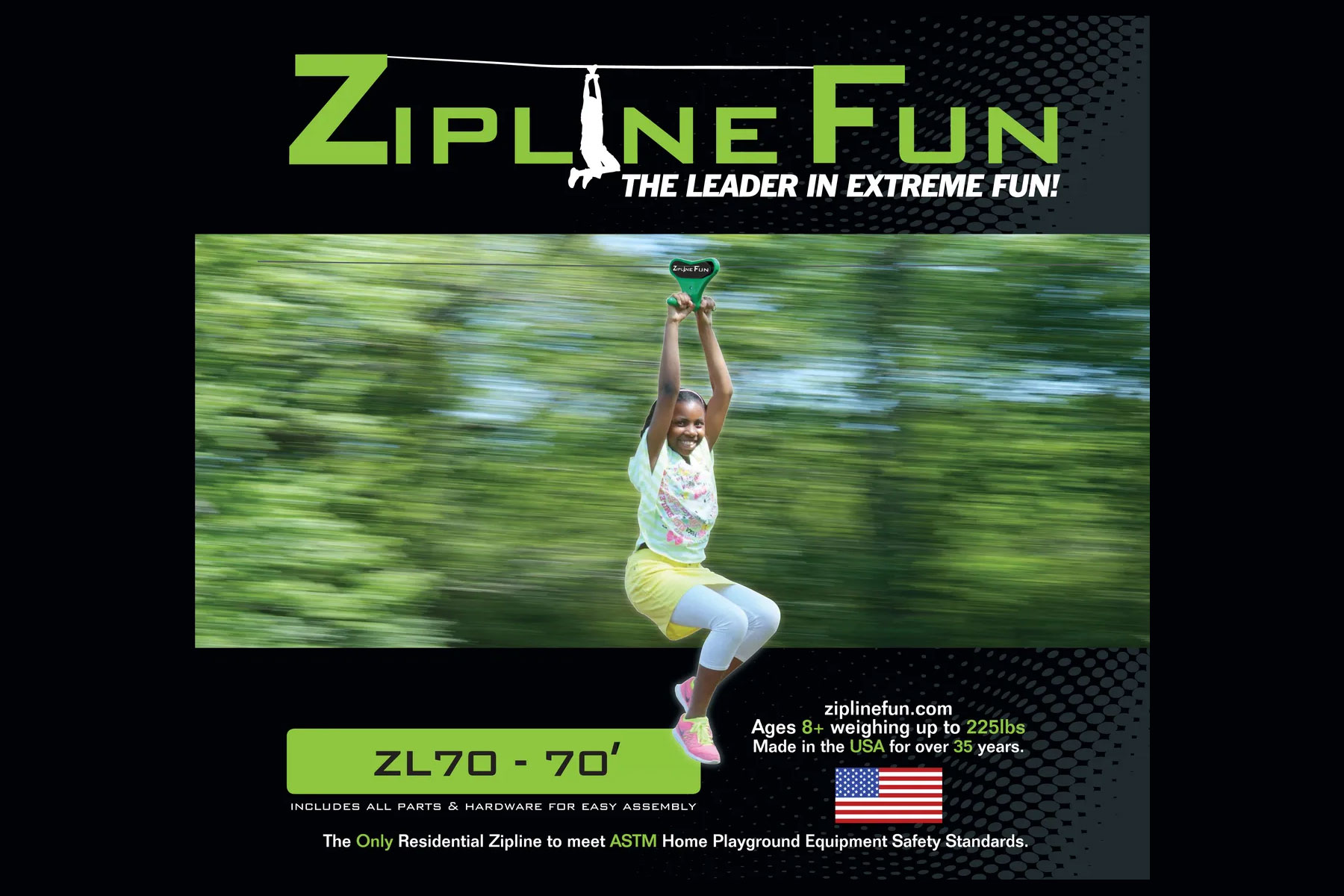ZL70 Zip Line | Happy Backyards