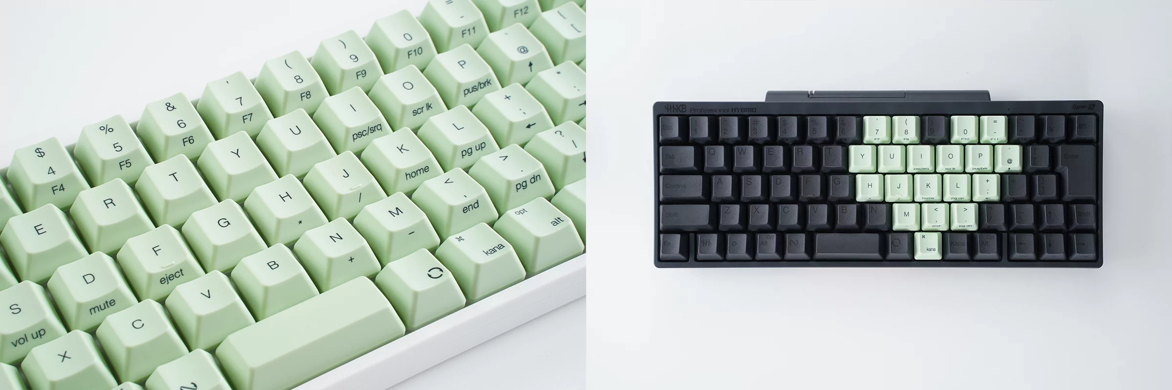HHKB Professional HYBRID Type-Sと山葵（わさび）キートップのセット