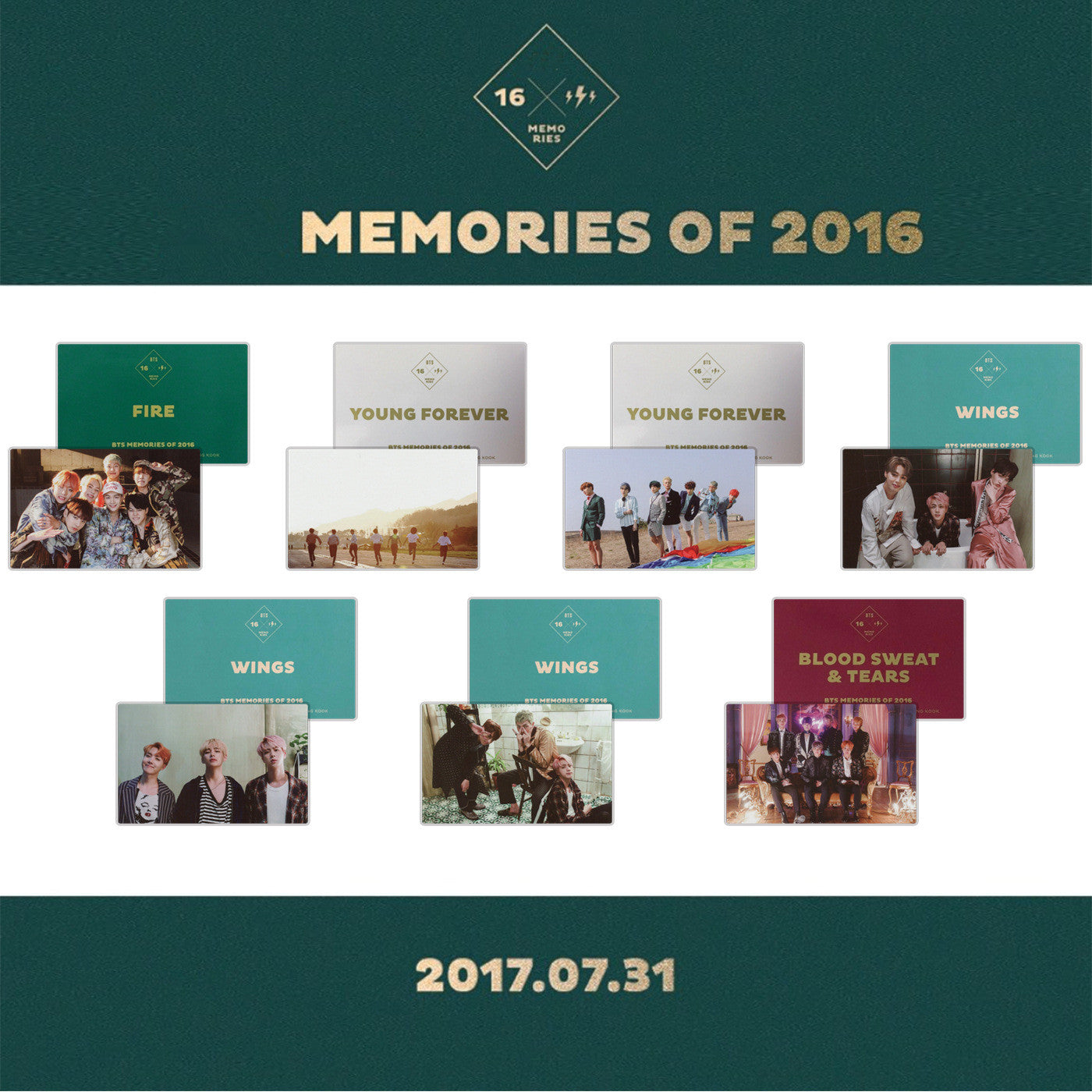 BTS MEMORIES 2016 トレカ メモリーズ FIRE BTS MEMORIES 2016