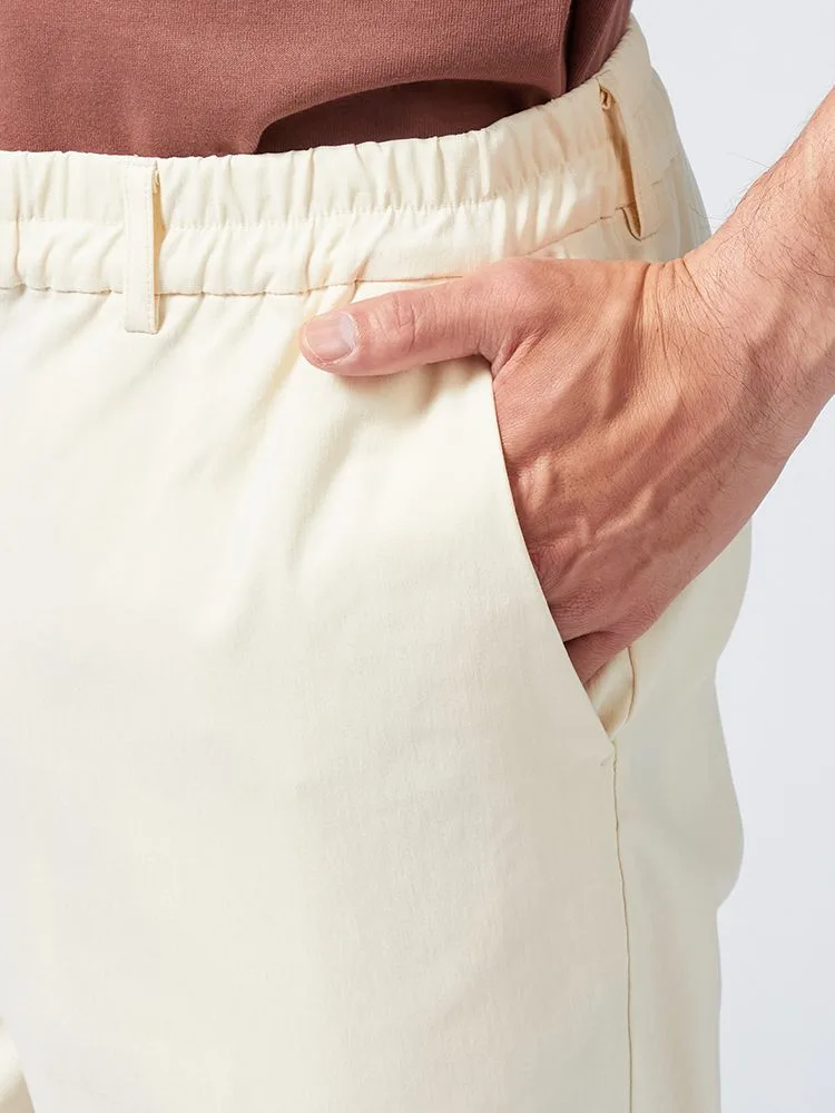 オフホワイト 【冷感】カジュアルパンツ ワイド ハイパーストレッチ