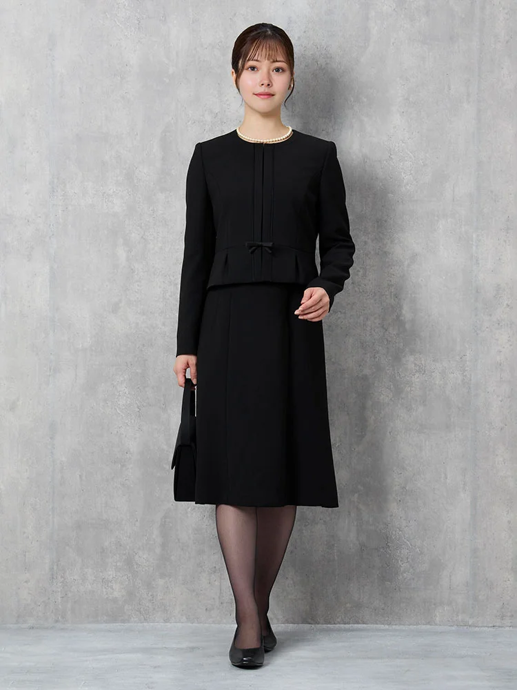 ストレッチ】フォーマル アンサンブル ノーカラージャケット