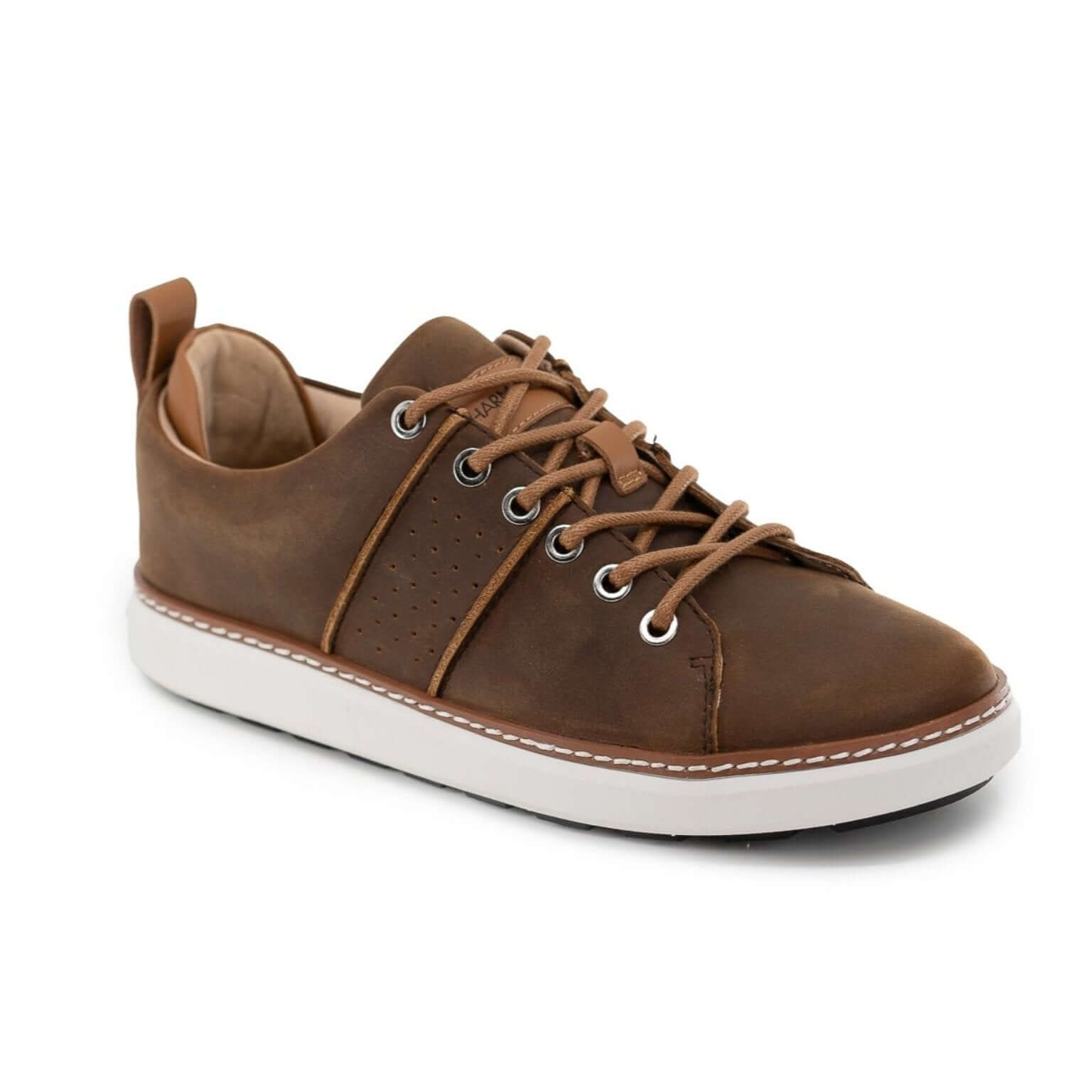 Brown & White Leather Walking Shoes | HARMONY 783