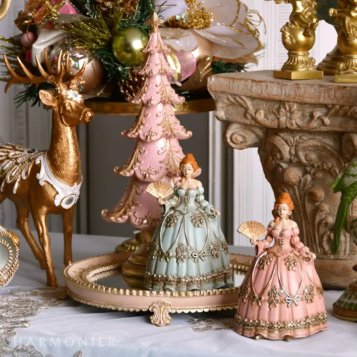 フレンチレディーオブジェ（ピンク/ブルー）｜クリスマス雑貨の通販