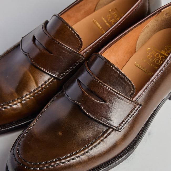 Dark Brown Shell Cordovan Harvard Penny by Crockett & Jones