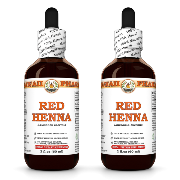 Red Henna (Lawsonia Inermis) Tincture, Dried Leaf Powder Liquid