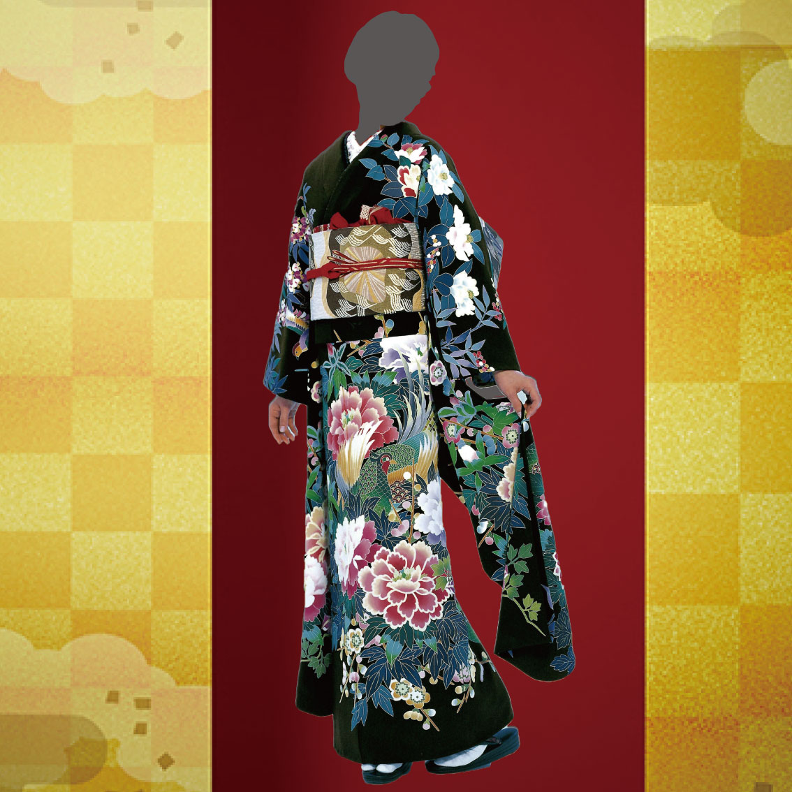 花鳥風月 手描き友禅振袖 松村竜介作 - 姫路市で振袖レンタル・ママ