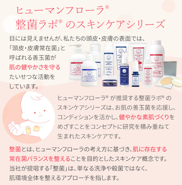 皮膚常在菌(善玉菌)を育てる整菌スキンケア。ヒューマンフローラ