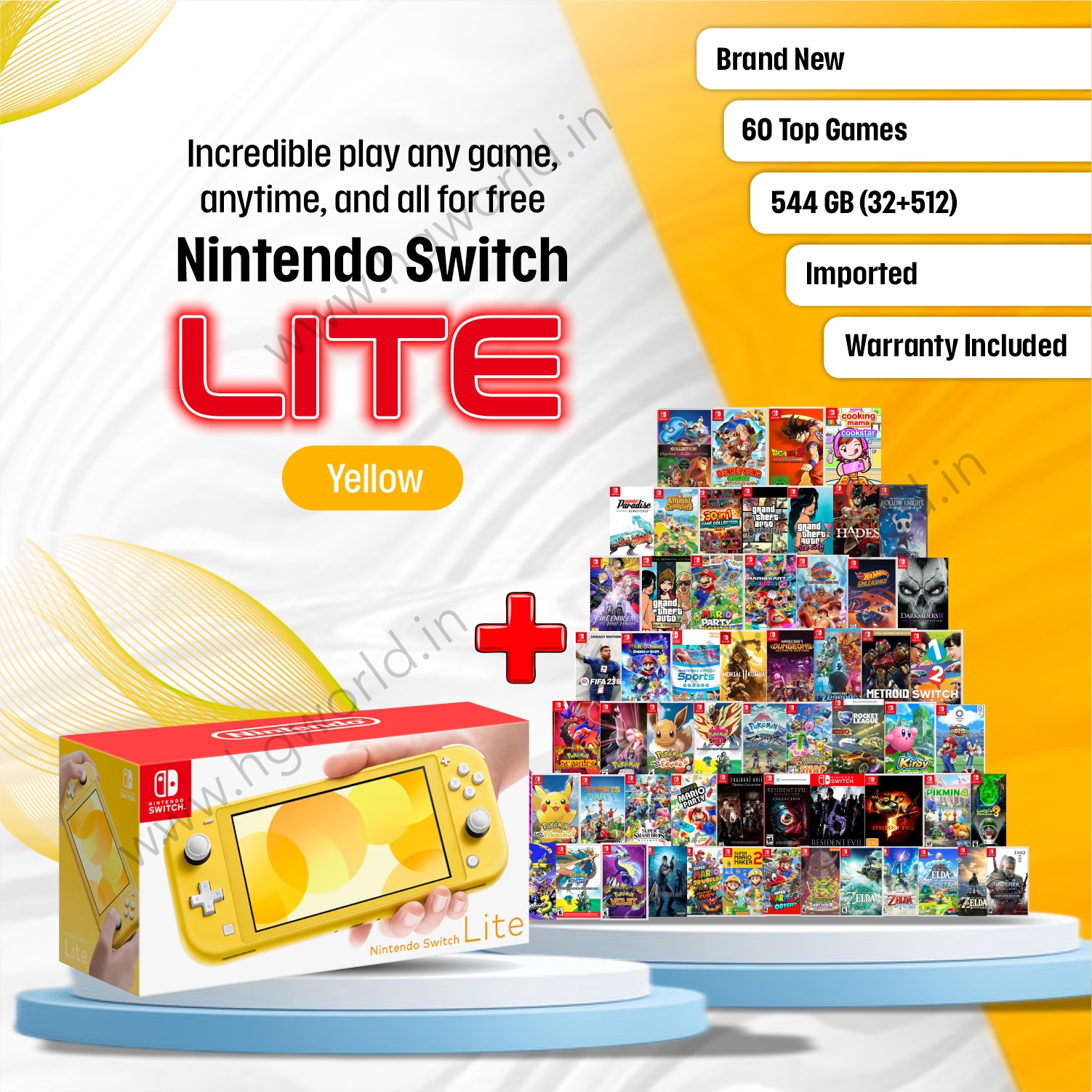 Nintendo Switch Lite | 32 GB | Yellow Plain | HG World
