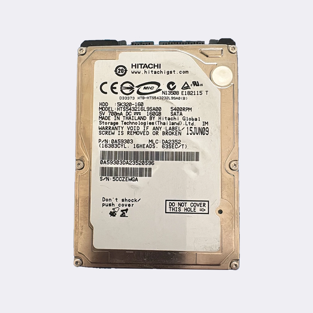 HITACHI HTS543216L9SA00 160GB – HD Donor