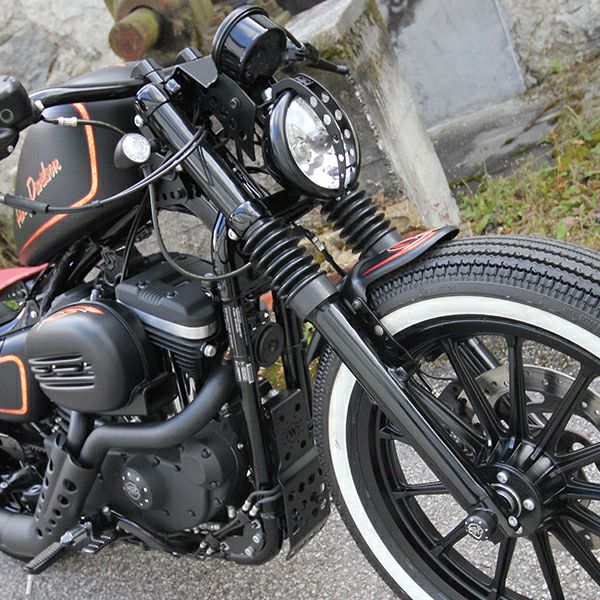 Cult Werk スポーツスター用 フォークカバー＆キャップ ブラック