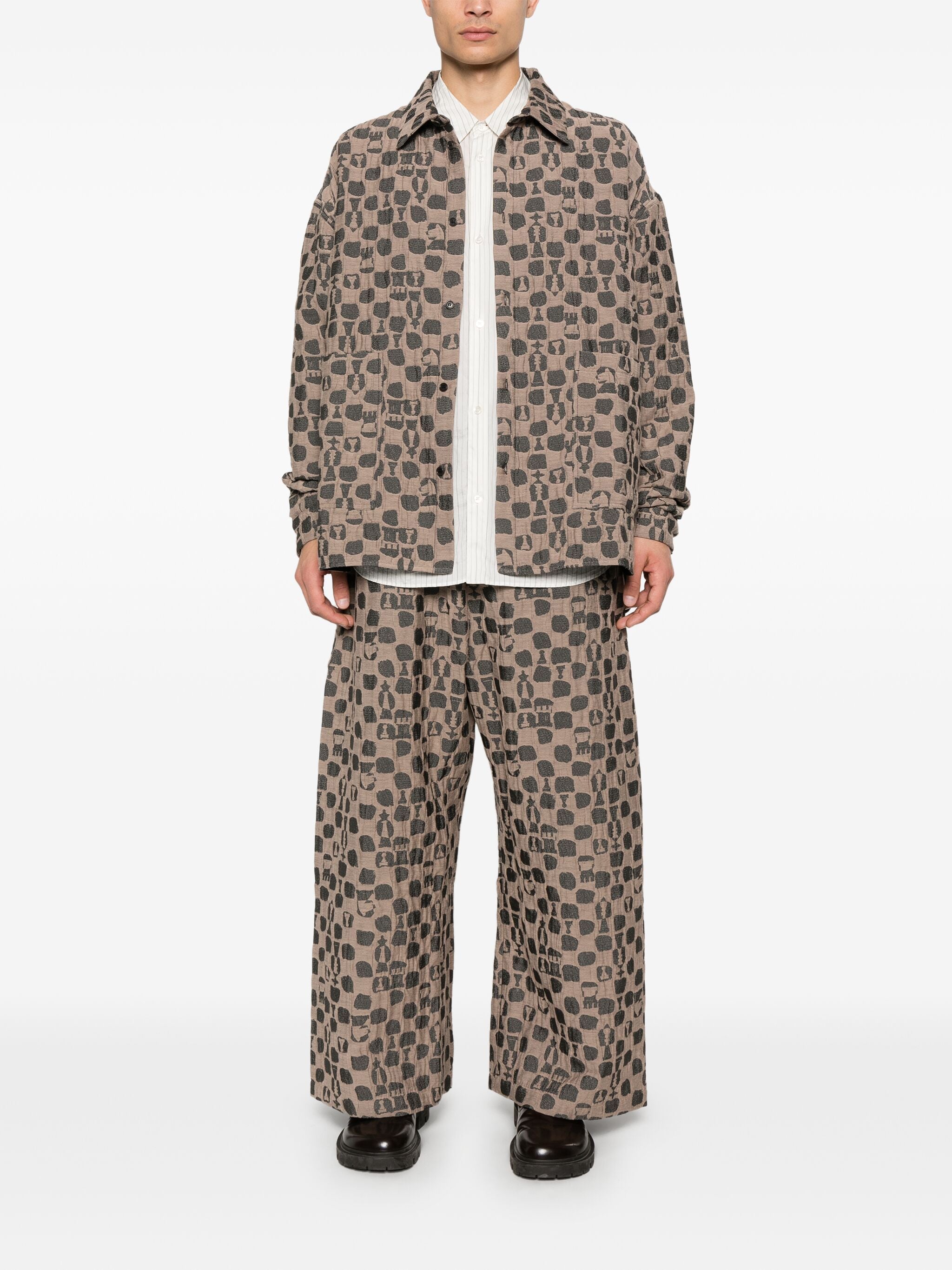 Henrik Vibskov │ Big Shirt in Brown Black Chess – Henrik Vibskov