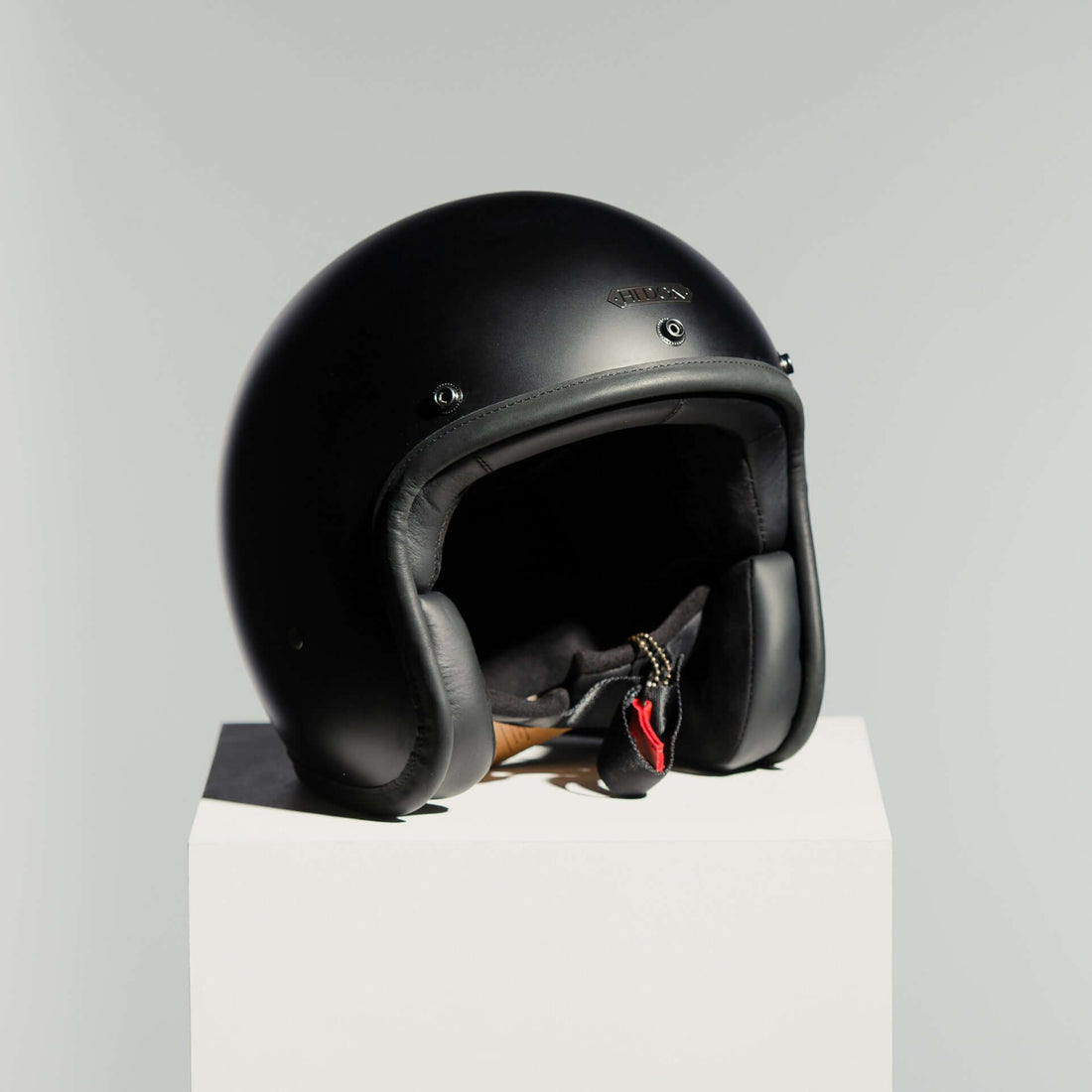 Hedonist Coal Matte Black Open Face Helmet Made-To-Order | HEDON