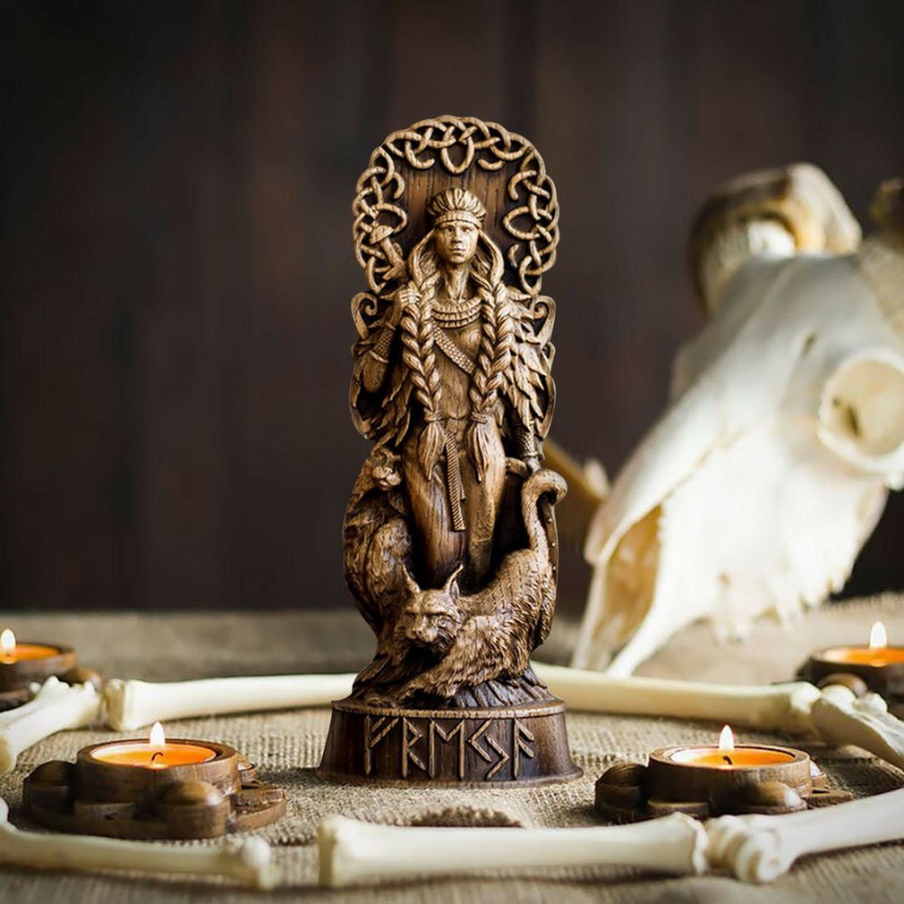 Freya Carved Goddess Resin Statue - Heaven & Nature Store