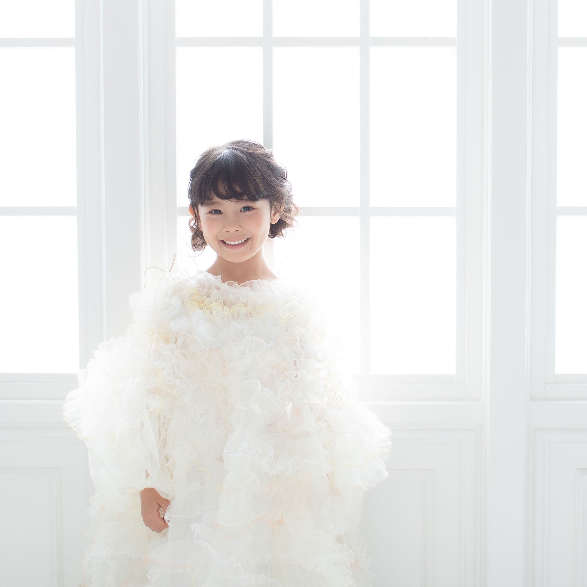 キッズドレス | マシュマロみたいなエッジングチュールドレス | 子供の