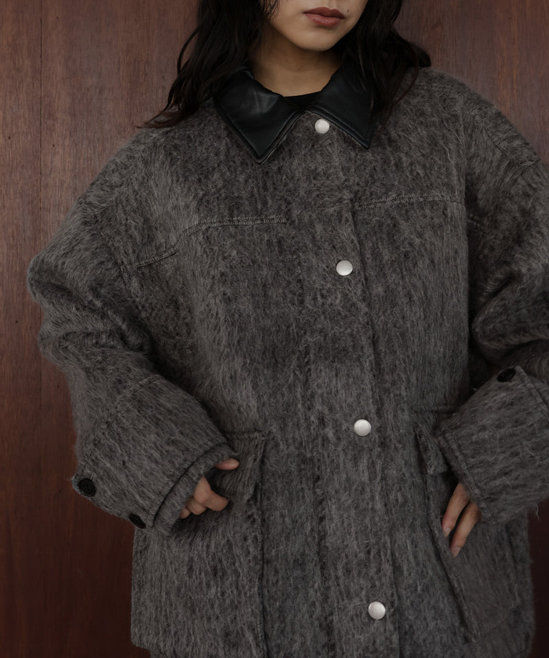 レザーカラーシャギーコート – hellam