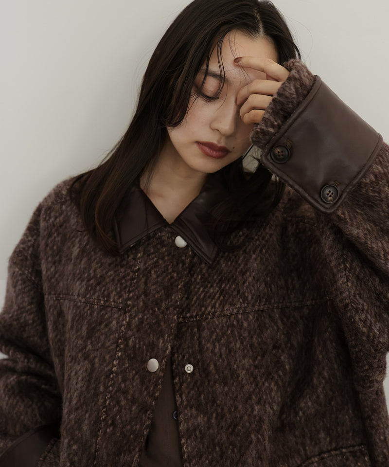 レザーカラーシャギーコート – hellam