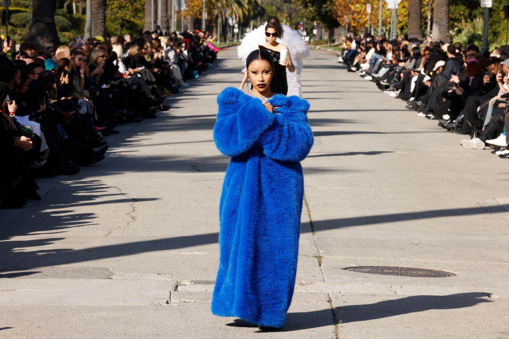 Cardi B Makes Her Runway Debut In Balenciaga Blue