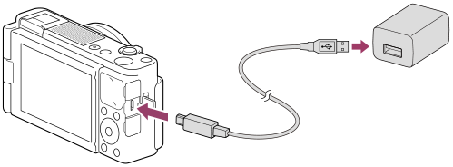 ZV-1 | ヘルプガイド | バッテリーをカメラに入れたまま充電する