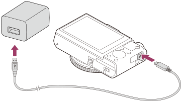 DSC-RX100M6 | ヘルプガイド | バッテリーをカメラに入れたまま充電する