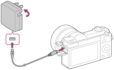 ヘルプガイド | バッテリーを本機に入れて充電する