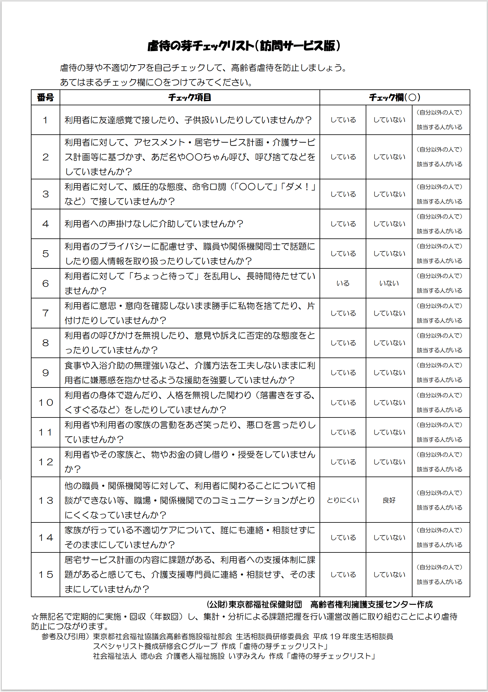 訪問介護の高齢者虐待防止マニュアル【研修資料につかえる